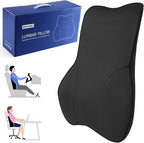 Soft Lumbar Support Pillow for Car Seat and Office Chair Back Support Pillow for Toyota RAV4 and Seat and Truck Driver's seat, Back Cushion for Pain Relief Improve Posture (Suede Cover-Black)