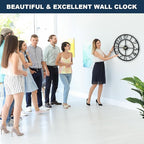 24 Inch Large Oversized Farmhouse Modern Decorative Wall Clock for Living Room,Silent Industrial Big Arabic Numerals Vintage Metal Round Wall Clocks for Kitchen,Dinng Room,Office