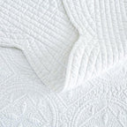 Calla Angel Sage Garden Luxury Pure Cotton Quilt, Queen, White