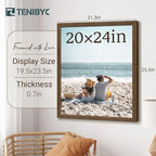 20x24 Poster Frame 3 Pack - Brown Woodgrain, Wood Picture Frame, Wall Gallery Frame - Wall Hanging