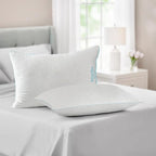 MARTHA STEWART Heirloom Jacquard 2 Piece Bed Pillow Set, 385 TC, Down-Alternative, Standard/Queen