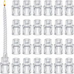 24 Pcs Taper Glass Candlestick Holders, Small Candle Stick Holder Wedding Decor Table Centerpiece Bulk for Christmas Party Living Room Dinner Home Bridal Showers Decorations