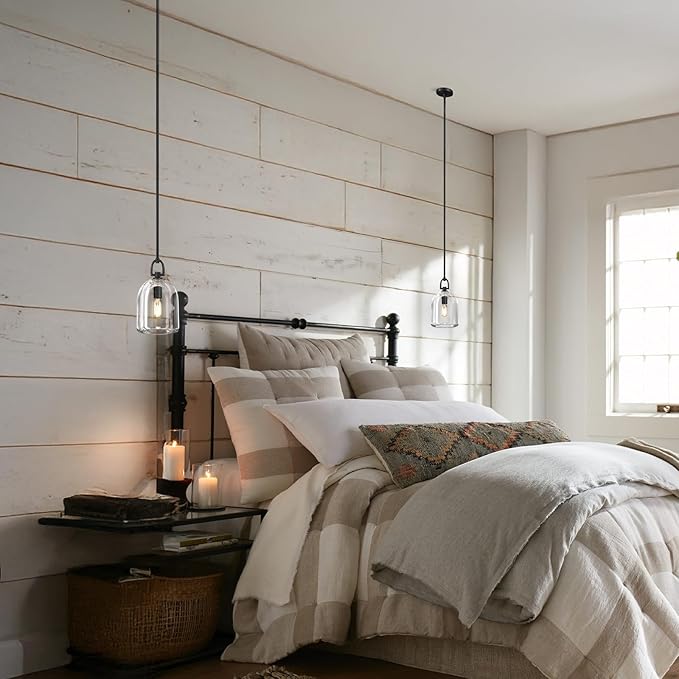 K9 Crystal Black Pendant Light Fixtures, Modern Farmhouse Pendant Lights Kitchen Island, Kitchen Pendant Light Over Island, Indoor Cloche Crystal Pendant Lighting,E12 Bulb Included