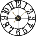 1st owned Wall Clock 24 Inch Round Large Indoor Wall Clocks Battery Operated Silent Non Ticking, Farmhouse Vintage Decorative Analog Metal Clock for Living Room, Kitchen, Bedroom Decor