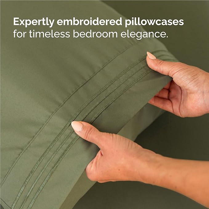 Full Size 4 Piece Sheet Set - Comfy Breathable & Cooling Bed Sheets Set - Hotel Luxury Bedding for Women, Men, Kids, Teens, Boys & Girls - Deep Pockets, Soft and Wrinkle Free - Oeko-Tex - Sage Green