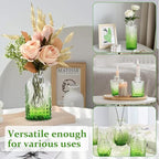 RUCKACE Bud Vases in Bulk 22 Green Glass Small Vases Flower Vase Bulk for Centerpiece Table Wedding Decorations Home Decor Party(Gradient Green 22 Pack)