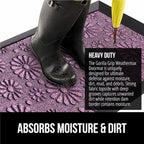 GORILLA GRIP 100% Waterproof All-Season WeatherMax Doormat, Durable Natural Rubber, Stain and Fade Resistant, Low Profile, Indoor Outdoor Door Mats, Easy Clean Entry Mat, 17x29, Purple Confetti Daisy