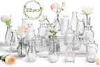 22 Pack Bud Vase in Bulk - BEAHOT Clear Flower Vases for Wedding Decorations, Glass Vase for Centerpiece Table Decorations, Small Boho Vase for Home, Wedding Decor, Mother's Day, Party, Office