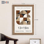 VCK 13x19 Picture Frame 3 Pack - Brown Walnut, Natural Textured Solid Wood Frame, Wall Gallery Frame