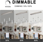 5-Light Pendant Ceiling Light Fixture for Kitchen Island, Modern Pendant Lighting for Kitchen Island,Integrated Dimmable Led Hanging Light with Crystal 40W,6000k for Kitchen…