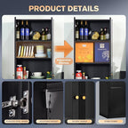 5 Tier Metal Curio Cabinets, 71" Tall Modern Bookshelf Cabinet with 4 Adjustable Shelves, Cabinet Display Case for Home Office, Living Room, Pantry, Assemble Required, Black