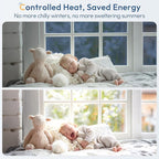 rabbitgoo Window Tint for Home One Way Privacy Window Film See Out Not in Heat UV Blocking Reflective Removable Static Cling Mirror Decorative House Glass Covering, Blue Silver, 23.6 Inch X 6.5 Feet