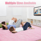 8x10 Fluffy Area Rugs for Living Room,Shag Area Rug for Bedroom,Soft Pink Fuzzy Rug Non-Shedding Indoor Plush Carpet for Kids Bedroom Nursery Home Decor