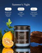M&SENSE Summer's Night Scented Candle, All Natural Soy Wax Clean Non Toxic Manly Candle for Home, 7.05oz Up to 50 Hours Burn Time in Glass Jar for Bedroom