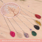 Pink 7 Agates Gemstone Dream Catcher 7 Chakras Tree of Life Dream Catcher with Healing Crystal Stones Handmade Dreamcatcher Wall Decor for Adults Boys Girls,Bedroom,Wedding,Garden,Bless Gift