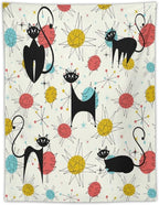 ICMOLYYENLO Abstract Cat Tapestry, Medieval Abstract Atomic Star Cat Vintage Home Wall Hanging Art Tapestry for Bedroom Living Room Dormitory 30x40 Inch