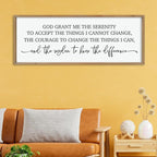 ZZJJHYWGQ Bible Verse Wall Decor Serenity Prayer Inspirational Religious Art, 40''×15'' Rustic Christian God Grant Me Saying Horizontal Holy Catholic Scripture Sign for Living Room Large Wall Hanging (Wood)