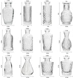 RUCKAE Small Clear Bud Vases Bulk 22 Pack Mini Flower Glass Vases for Centerpiece Table Wedding Decorations Home Decor Party(Transparent)