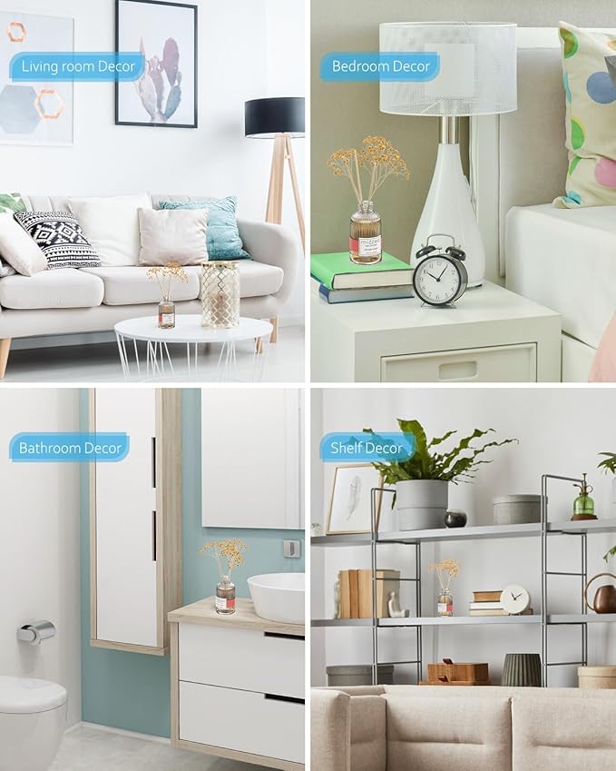 MIZZEO Reed Diffuser Set, Mango Tango 6.76 fl oz Highly Scented Room Diffuser Home Fragrance Essential Oil Reed Flower Diffuser, House Bedroom Office Decor & Gifts