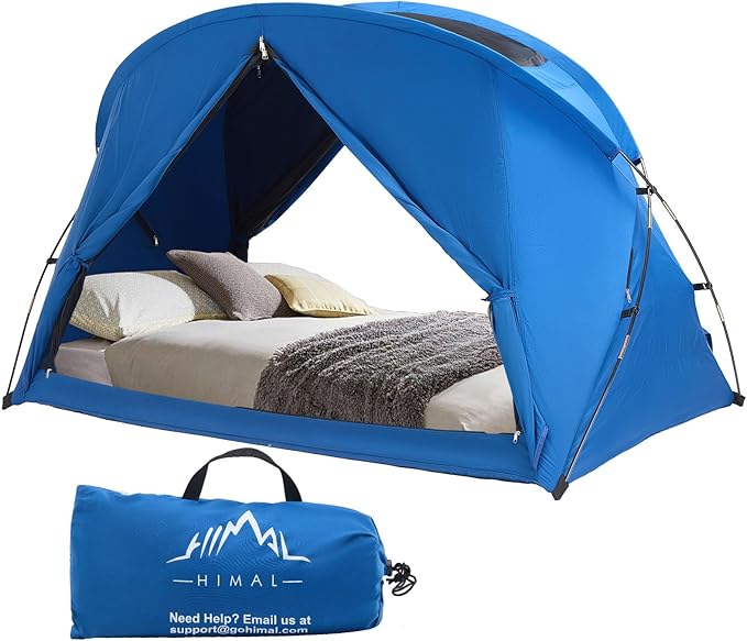 Bed Tent Canopy Full, Blackout Portable Sleep Tent Easy Setup, Breathable Mesh, Privacy Curtains for Adults, Ideal for Indoor