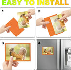 Orange Magnetic Picture Frame 4X6 for Refrigerator 10 Pack,Photo Magnets Sleeves