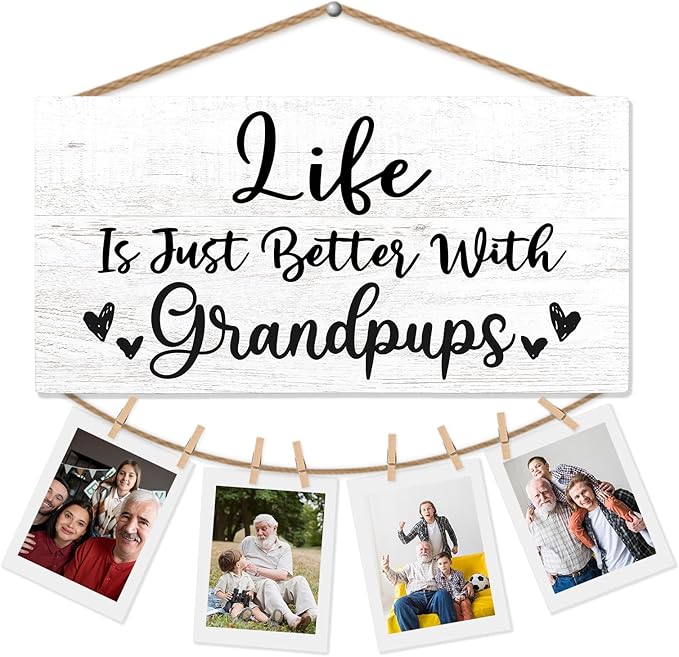 Grandparents Picture Frame - Wall Photo Holder for Grandkids, Grandma, Grandpa & Granddaughter/Grandson Gifts