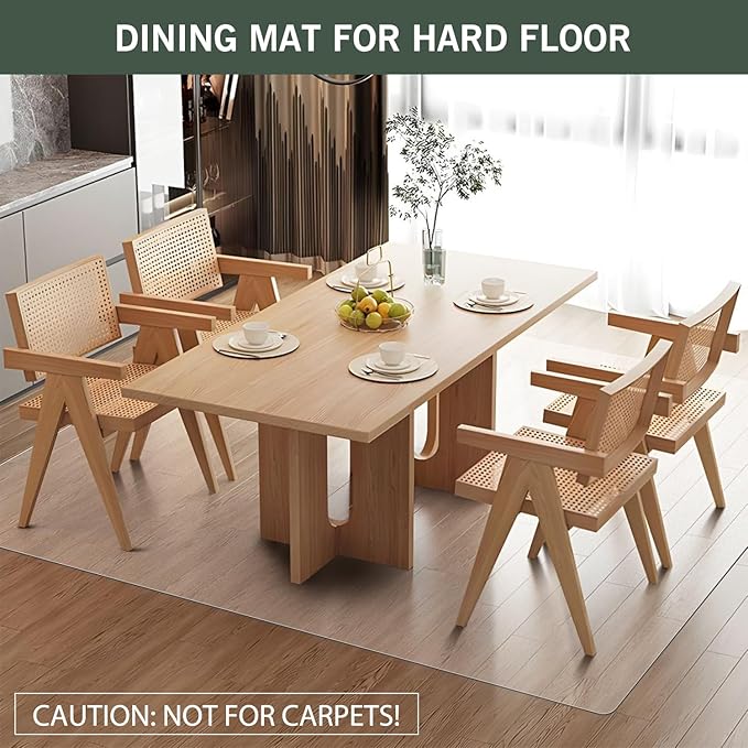 Plastic Floor Mat for Home, 8' x 12' Waterproof Area Rug for Living Room, Non-Slip Area Rug for Dining Room, Office Laundry, Non-Slip Vinyl Floor Protector Play Mat for Kids Pet (Clear)