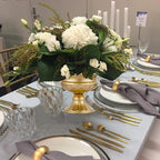 Metal Vases for Table Centerpieces, Hewory Gold Compote Pedestal Vase Floral Container Bulk, Brass Mini Footed Bowl Flower Holders Center Pieces for Wedding Birthday Party Anniversary (10pcs, 6.5in)