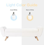 HomePop Modern Storage Bench with Wood Legs Home Décor|Bench with Storage for Living Room & Bedroom - Sherpa Cream