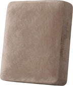 H.VERSAILTEX Velvet Stretch Couch Cushion Cover Plush Cushion Slipcover for Chair Cushion Furniture Protector Seat Cushion Sofa Cover (1 Piece Armchair Cushion Covers, Taupe)