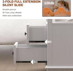 HIFYOBRO End Table with Flip Top Charging Station Set of 2, White Side Table with 2 Drawers, Type-C & USB Port & Power outlets, Narrow Wooden Storage Cabinet for Living Room and Bedroom