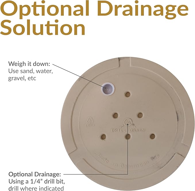 Sunnydaze 19.5-Inch Arabella Large Plant Pot - Polyresin Round Outdoor Planter with Drillable Drainage Holes - 4 Pack - Beige