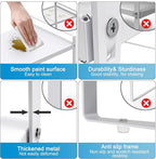 11'' Wide Expandable Cabinet Shelf Organizer Rack Adjustable Length 14''-26'' Pantry Shelf Spice Rack Heavy Duty Nonslip Kitchen Counter Storage Shelves Pantry Cupboard Under Sink Countertop White