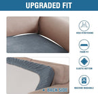 H.VERSAILTEX Velvet Stretch Individual Couch Cushion Cover Plush Cushion Slipcover for Loveseat Sofa Cushion Furniture Protector Seat Cushion Sofa Cover (1 Piece Sofa Cushion Cover, Stone Blue)