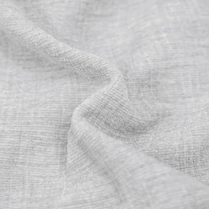 CaliTime Throw Pillow Covers Decorative 16 X 26 Inches Pack of 2 Cozy Chenille Cushion Cases for Couch Sofa Bed Living Room Home Moonbeam Gray