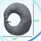 Professional Gaming Pillow for Lap; Arm Rest Pillow Gaming Lap Pillow with Crochet Support - Eliminate Pain in Gaming (Grey)