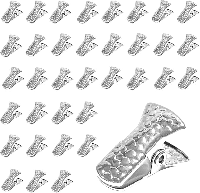 35 Pack Mini Metal Alligator Clips for Crafts Non-Slip Silicone-Coated Retro DIY Badge Small Spring Clips (Silver)