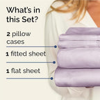 Twin XL Sheets Set 4 Piece - Includes 2 Pillowcases - Bed Sheets Twin XL - Soft Hotel Luxury Bedding - Cooling, Comfy & Breathable - 1 Flat & 1 Fitted & 2 Pillowcases w/ Deep Pockets - Light Lavender