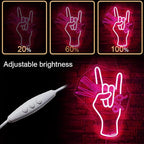 WLHOPE Salon Hand Neon Signs for Wall Decor Adjustable LED Lights Decorations for Haircut Barber Shop Salon Studio, Get Your Business Seen Day or Night