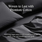 Brooklinen Luxury Percale Duvet Cover – 100% Cotton, Cool, Crisp, Extra-Long Corner Ties, Button Closure, Soft & Breathable – Machine Washable, Duvet Cover Full/Queen Bed Sizes (Slate)