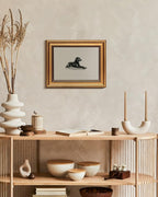 HUARCEY Gold Framed Vintage Wall Art Black Dog Wall Decor Minimalist Animal Art Pictures Room Decor Dog Lovers Gifts Modern Canvas Prints Shelf Artwork for Bedroom Bathroom Living Room 8x10in