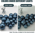 Navy Blue Vase Filler | 150PCS Pearls Bead for Centerpieces Vases | 8/14/20 mm No Hole Beads, Fake Pearls for Wedding Birthday Theme Party Table Centerpieces Decor