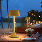 uuffoo Rechargeable Table Lamp, Outdoor Table lamp Cordless with Stepless Dimming & 3 Color Temperatures, Battery Operated Night Light for Patio, Bar, Restaurant, Home, Bedroom, Dining (Gold)