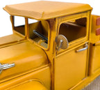 Berfutall-13'' Iron Classic Yellow Truck Pick-up Model Collectible Vehicle Decoration, Metal Truck Christmas Decor ，Unique Blend of Vintage, Rustic, Farmhouse Truck Decor for Table Top Decor. (E)