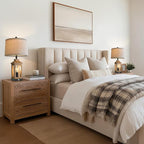 BOBOMOMO 23.75" Natural Wood Farmhouse Table Lamps Set of 2 – Retro Nightstand Lamps with 3 Way Dimmable Touch Control Night Light & USB A+C Ports, Rustic Lamps for Living Room, Bedroom, Entryway