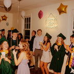 WLHOPE Happy Graduation Neon Sign Dimmable Led Signs for graduation ceremony Wall Decor, Neon Lights USB Powered Transparent Acrylic Board Sign for classroom dorm school Decoration12.6 * 12.99 inch