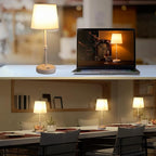 Rechargeable LED Cordless Table Lamp, 5200mAh Battery Operated, 3 Level Brightness, Portable Night Bedside Lamp, Ambient Desk Light for Home Decor, Patio, Restaurant, Dinningt (White)