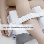 Knee Pillow for Side Sleepers,Knee Pillow,Leg Pillow for Side Sleeping,Memory Foam Support Ergonomic Pillow with Cover and Adjustable Straps,Smooth Spine Alignment Pillow,White/Gray