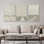 SIGNWIN Framed Canvas Print Wall Art Minimalist Rain Cloud Abstract Neutral Landscape Photography Modern Art Minimalist Black and White for Living Room, Bedroom, Office - 16"x24"x3 White