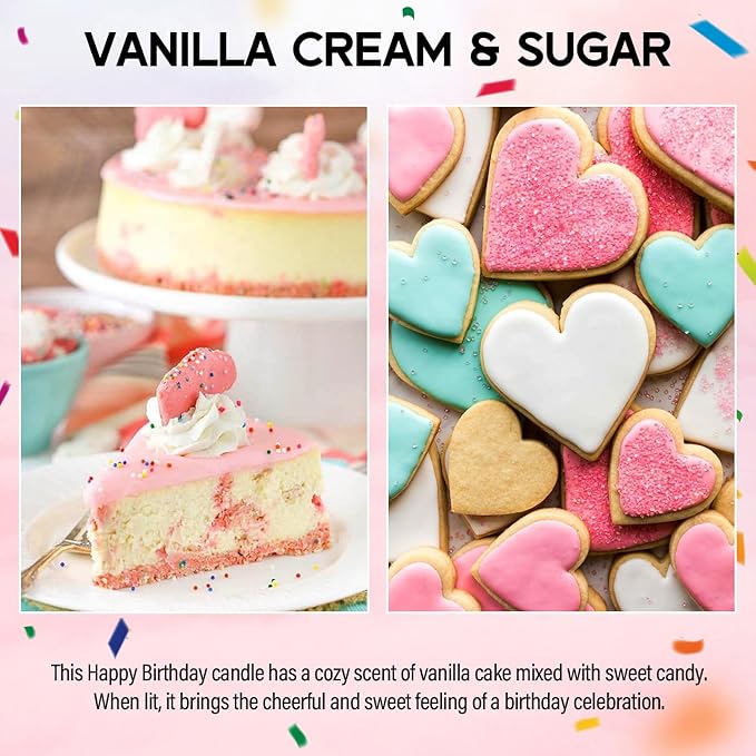 30th Birthday Candles Gifts for Women- 9 oz Happy Birthday Candle with Vanilla Birthday Cake Scent, Gifts for Women & Men, Friendship Ideas